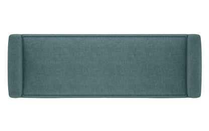 Smoky Teal Linen Style Polyester | Scott Ottoman Bench