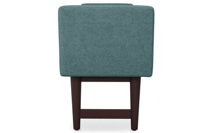 Smoky Teal Linen Style Polyester | Scott Ottoman Bench