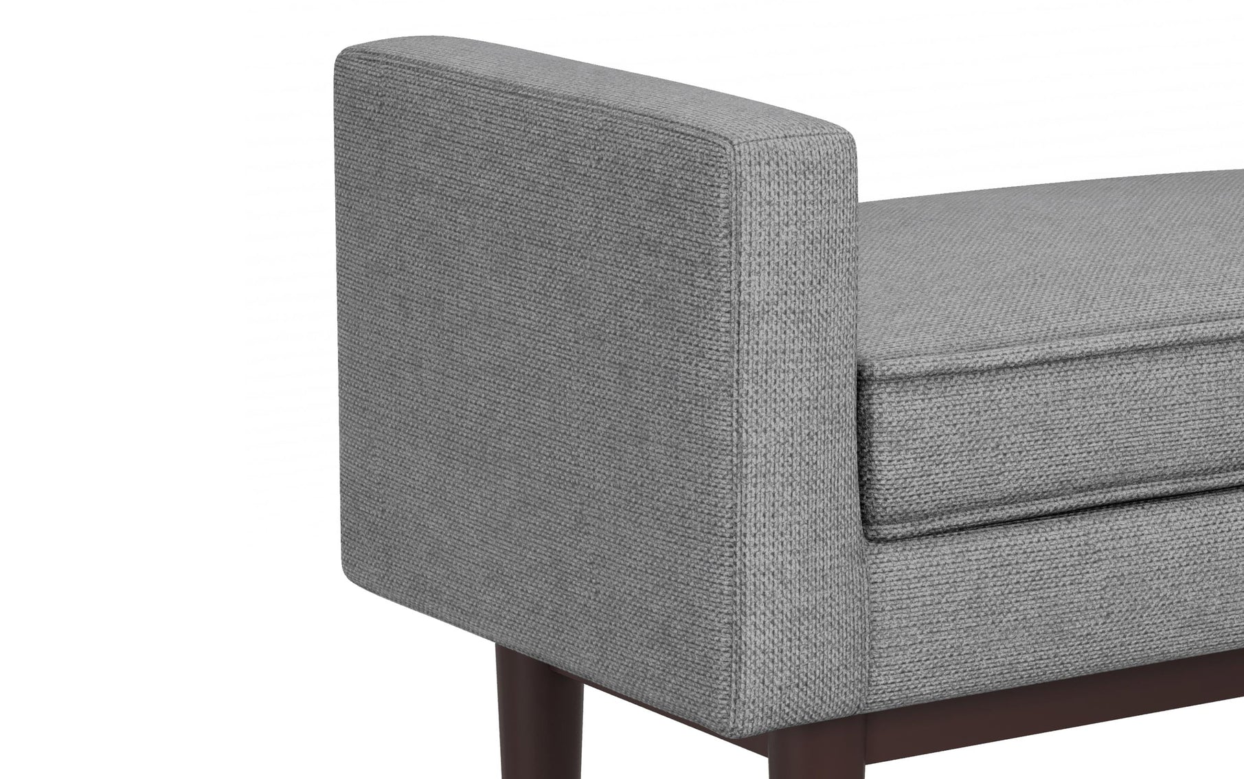 Pewter Grey Linen Style Polyester | Scott Small Ottoman Bench