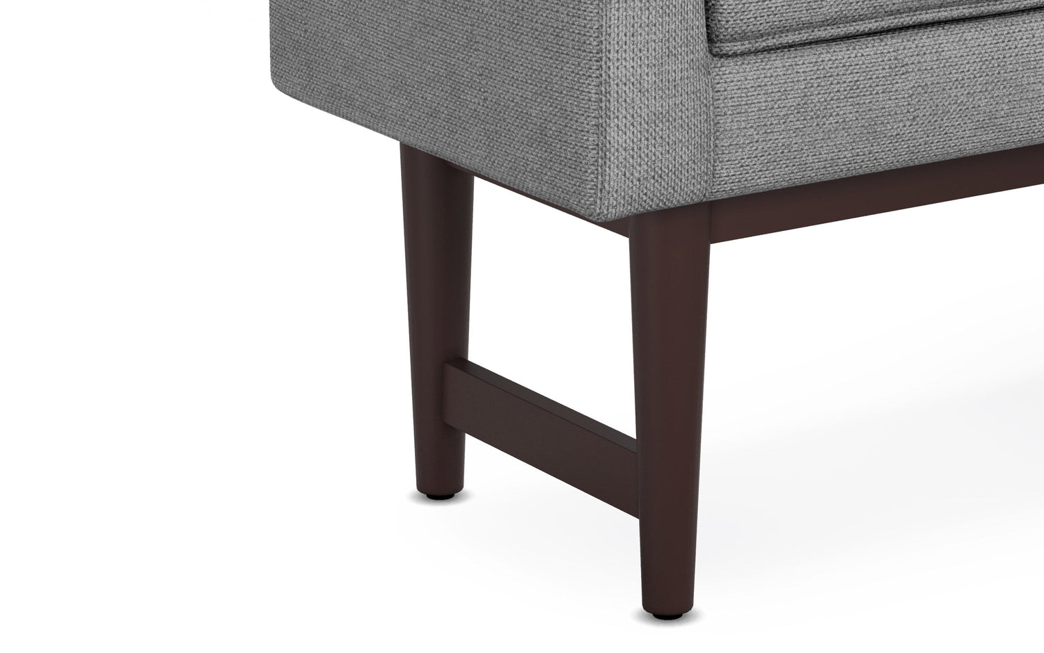 Pewter Grey Linen Style Polyester | Scott Small Ottoman Bench