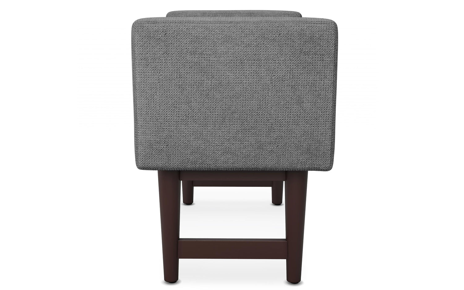 Pewter Grey Linen Style Polyester | Scott Small Ottoman Bench