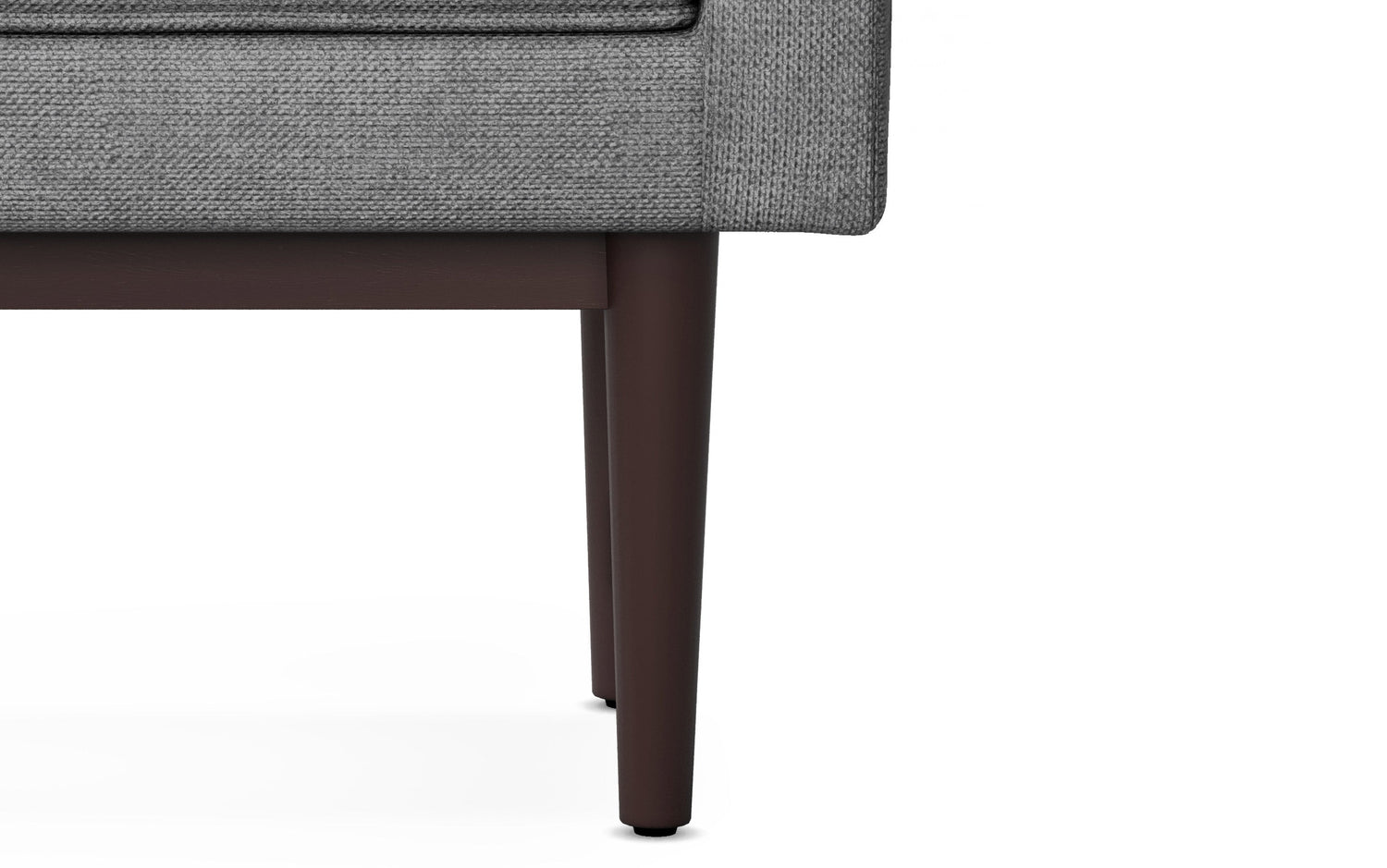 Pewter Grey Linen Style Polyester | Scott Small Ottoman Bench
