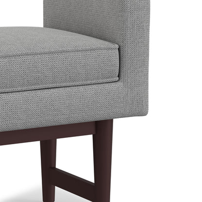 Pewter Grey Linen Style Polyester | Scott Small Ottoman Bench