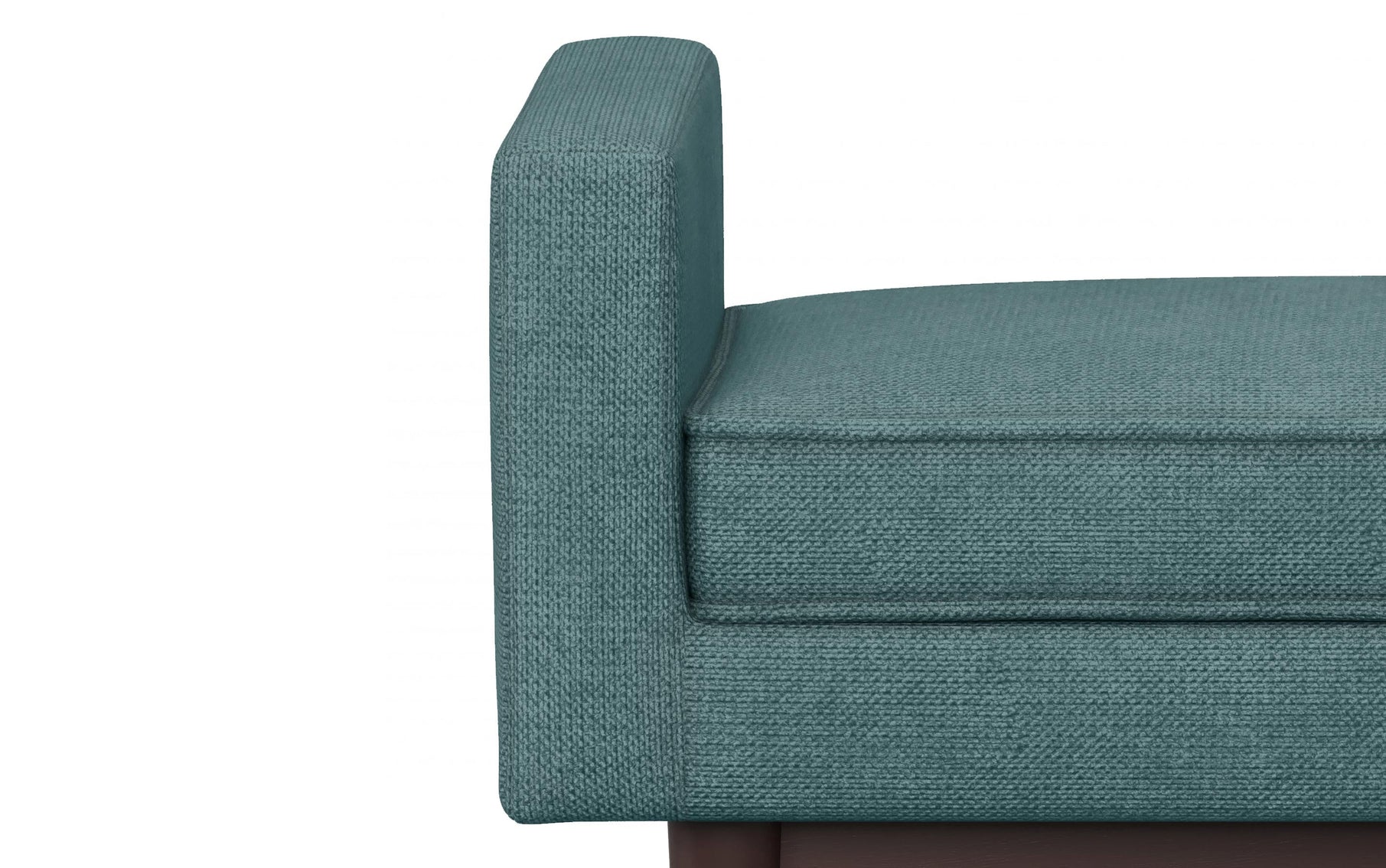 Smoky Teal Linen Style Polyester | Scott Small Ottoman Bench