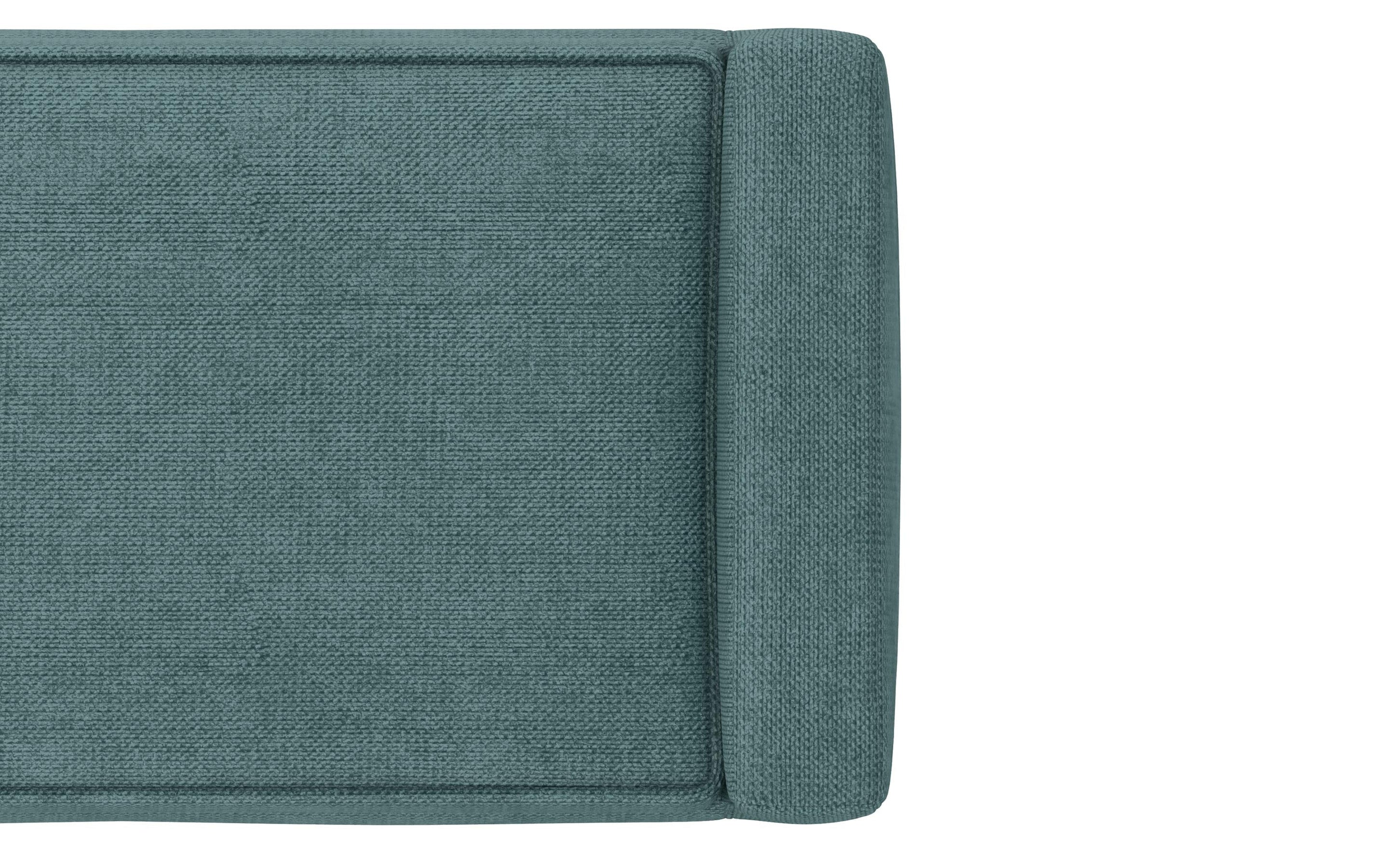 Smoky Teal Linen Style Polyester | Scott Small Ottoman Bench