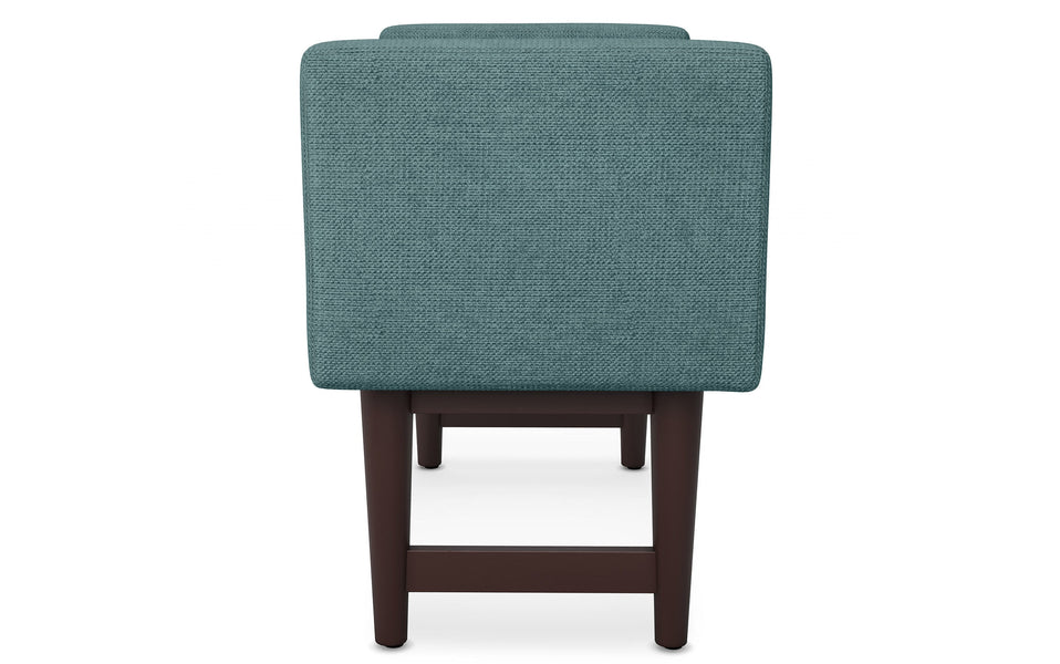 Smoky Teal Linen Style Polyester | Scott Small Ottoman Bench