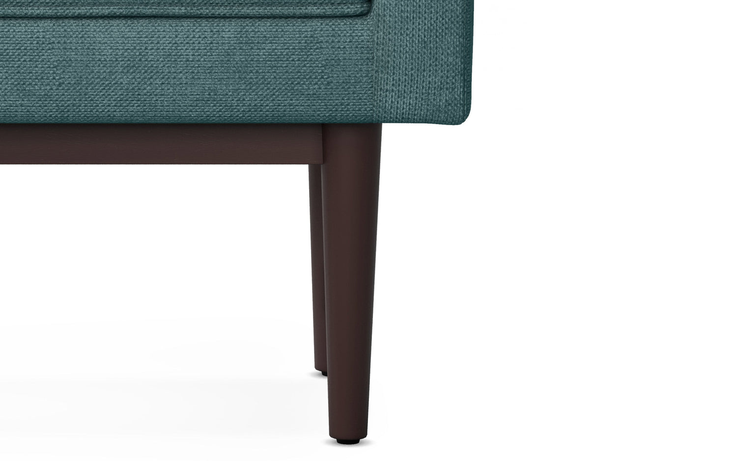 Smoky Teal Linen Style Polyester | Scott Small Ottoman Bench