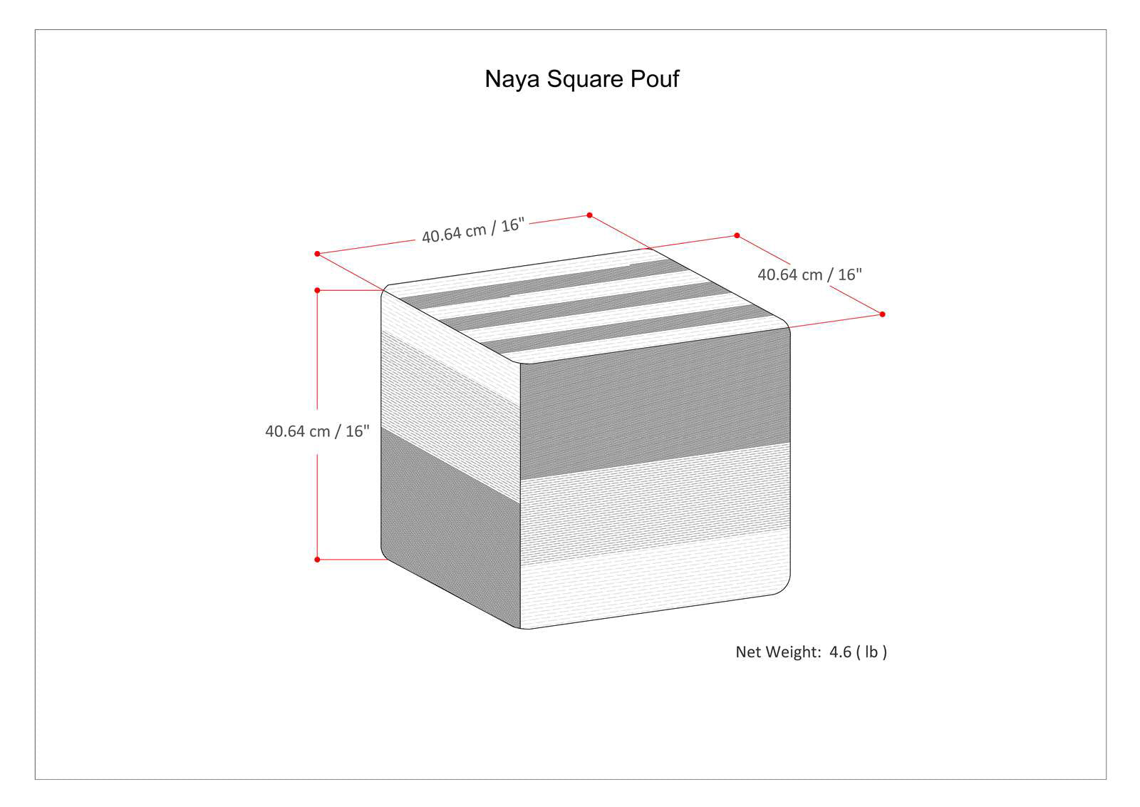 Blue Melange | Naya Patterned Cube Pouf