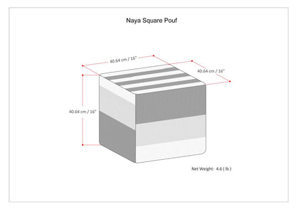 Blue Melange | Naya Patterned Cube Pouf