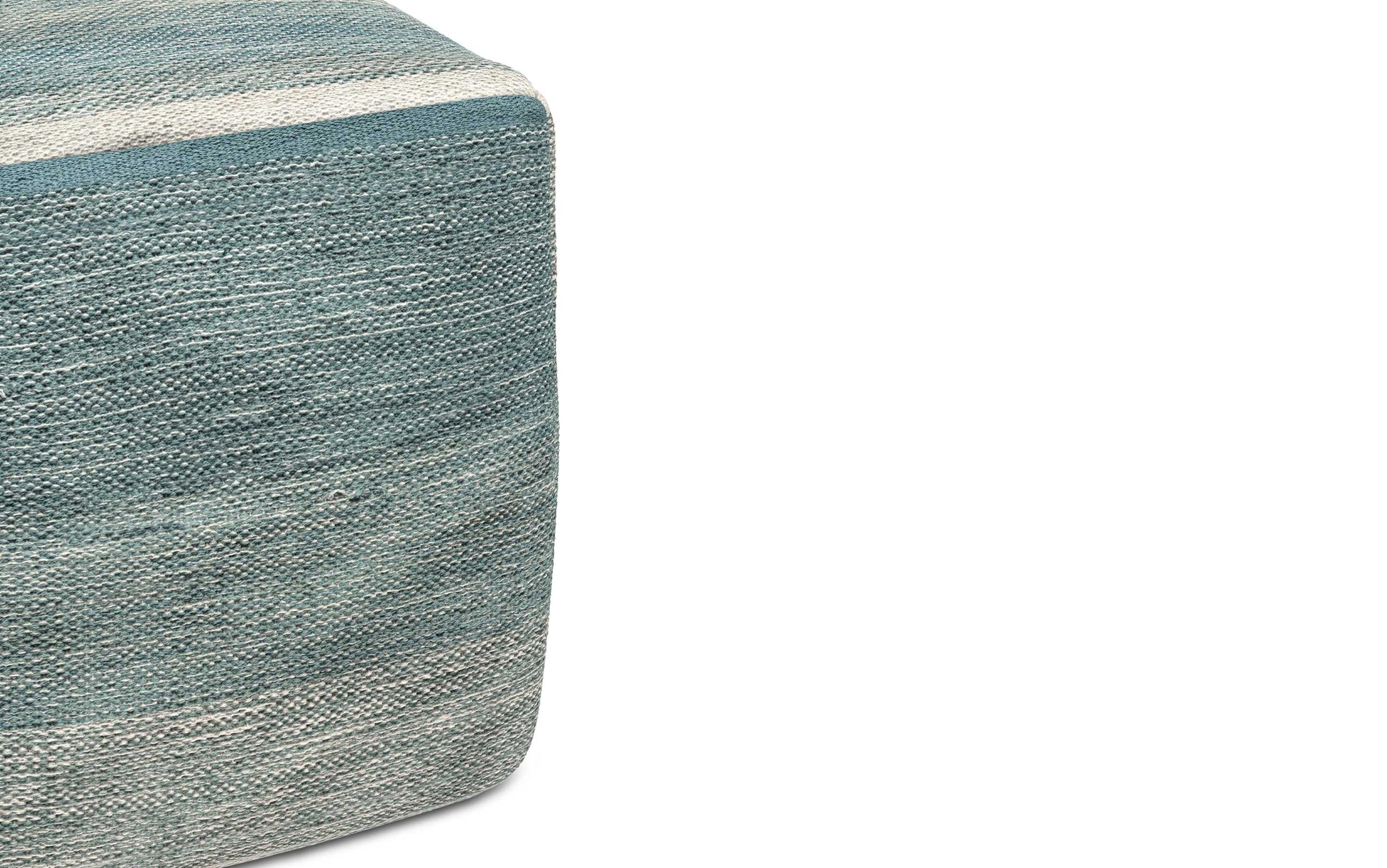 Blue Melange | Naya Patterned Cube Pouf