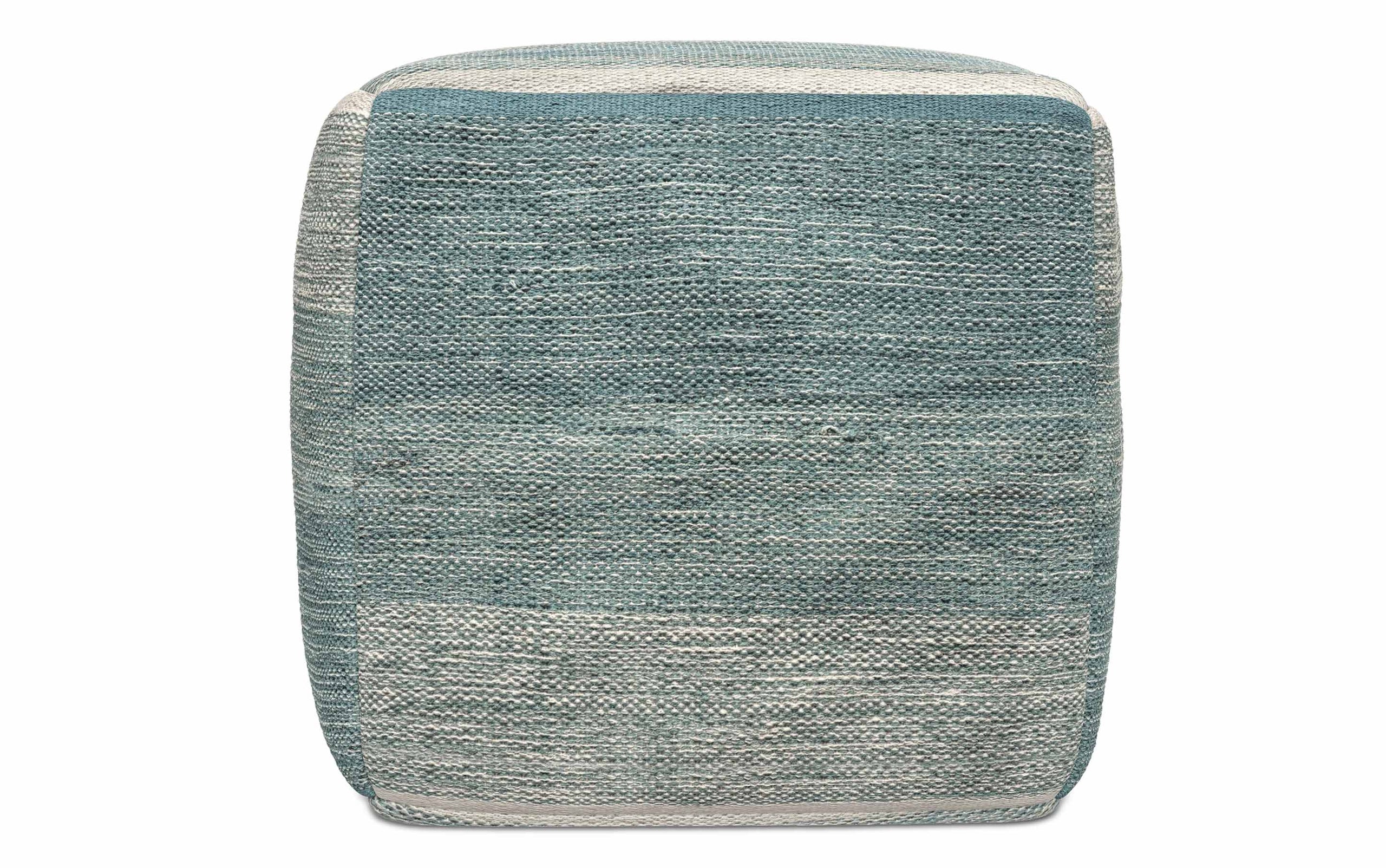 Blue Melange | Naya Patterned Cube Pouf