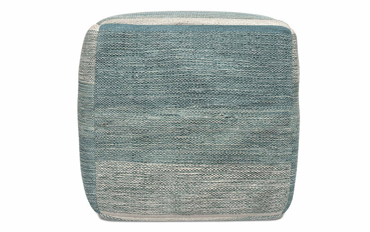 Blue Melange | Naya Patterned Cube Pouf