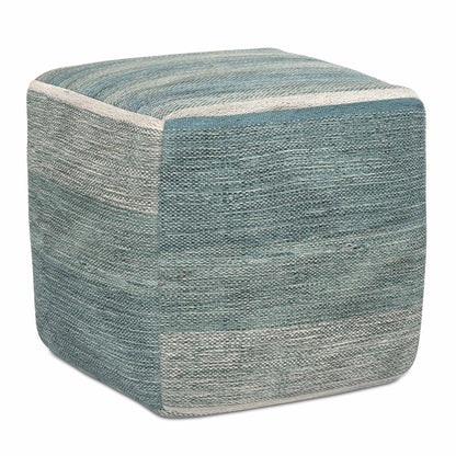 Blue Melange | Naya Patterned Cube Pouf