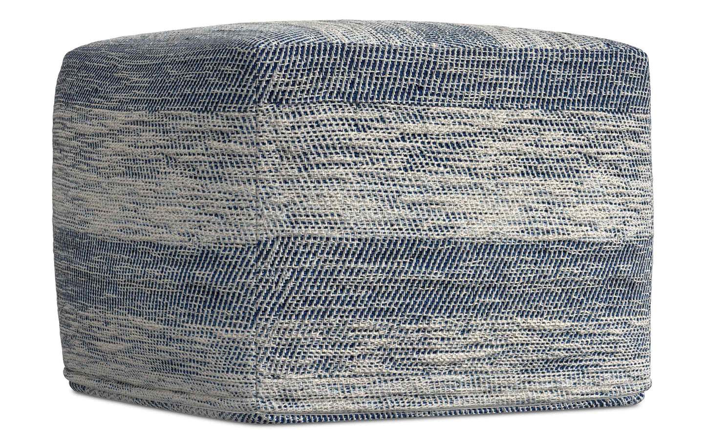 Patterened Teal Melange | Clay Square Pouf