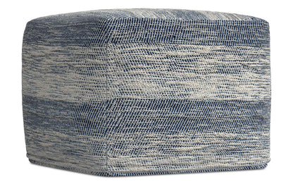Patterened Teal Melange | Clay Square Pouf