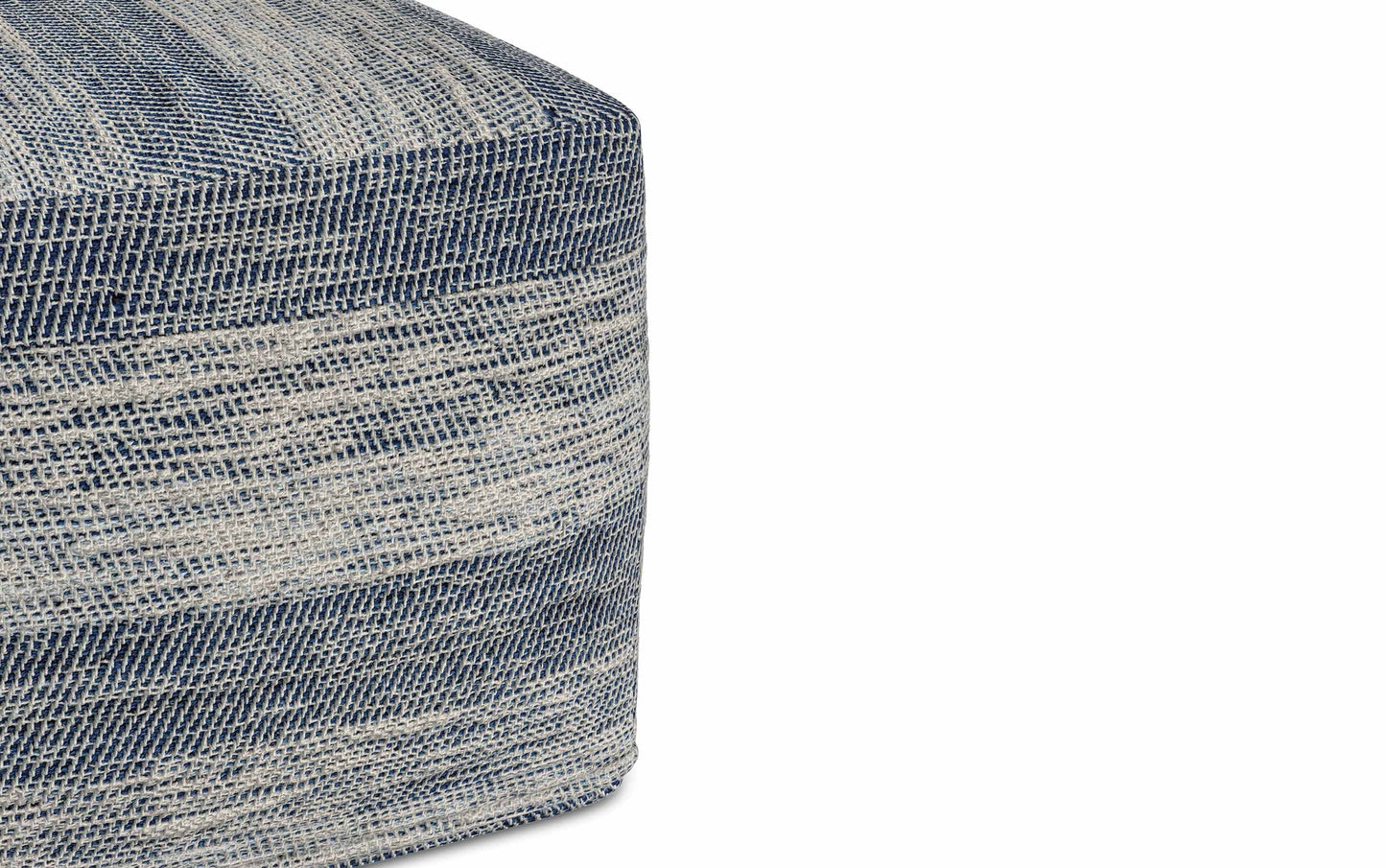 Patterened Teal Melange | Clay Square Pouf