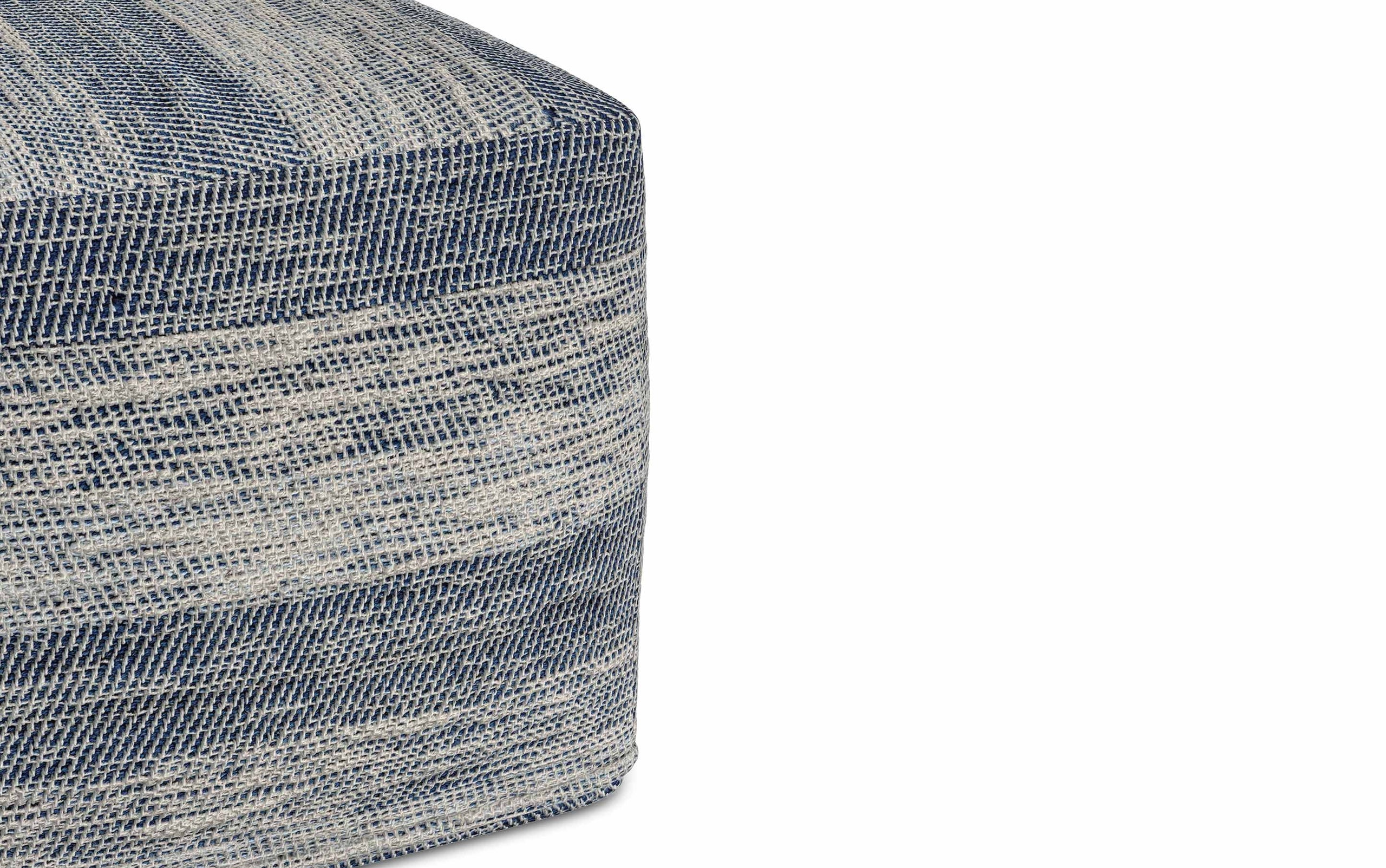 Patterened Teal Melange | Clay Square Pouf