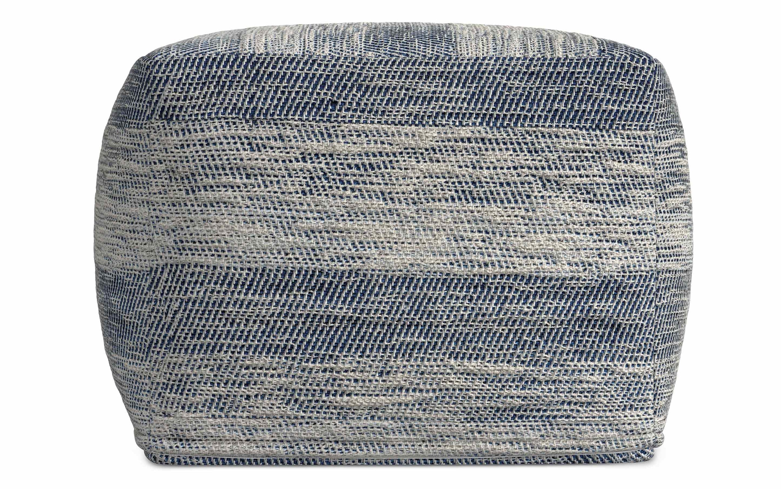 Patterened Teal Melange | Clay Square Pouf