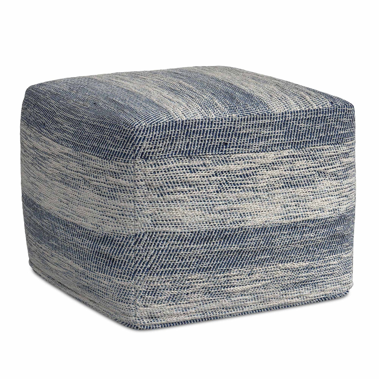 Patterened Teal Melange | Clay Square Pouf