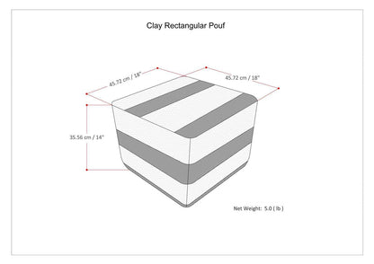 Patterned Blue Melange | Clay Patterned Square Pouf