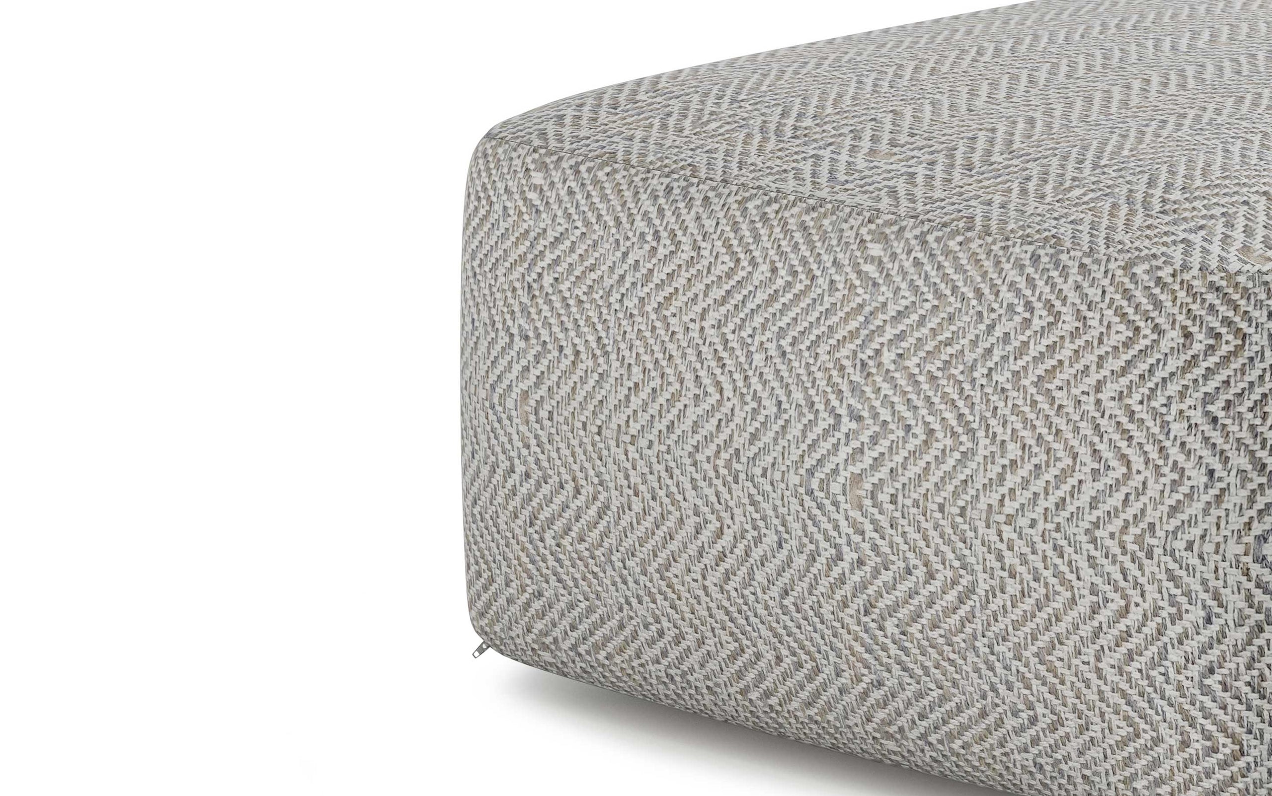 Simpli Home Elmer Contemporary Square Woven Pouf in Natural/Grey Jute Simpli Home Elmer Contemporary Square Woven Pouf in Natural/Grey Jute