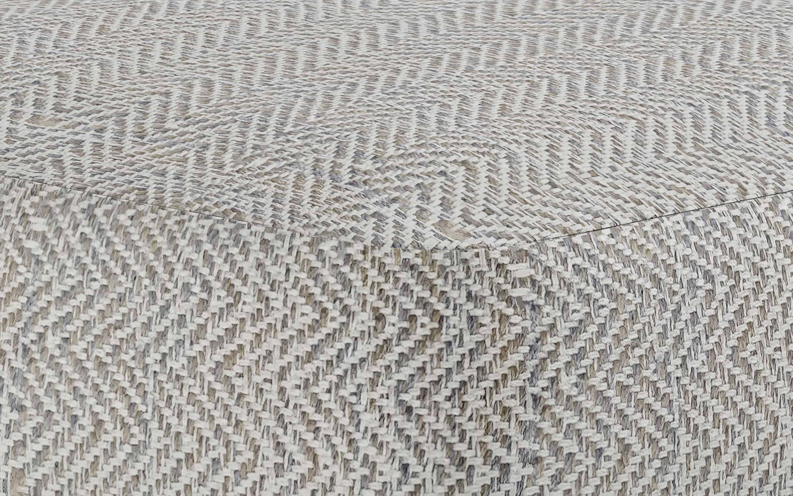Patterned Grey Melange | Nate Patterned Square Pouf