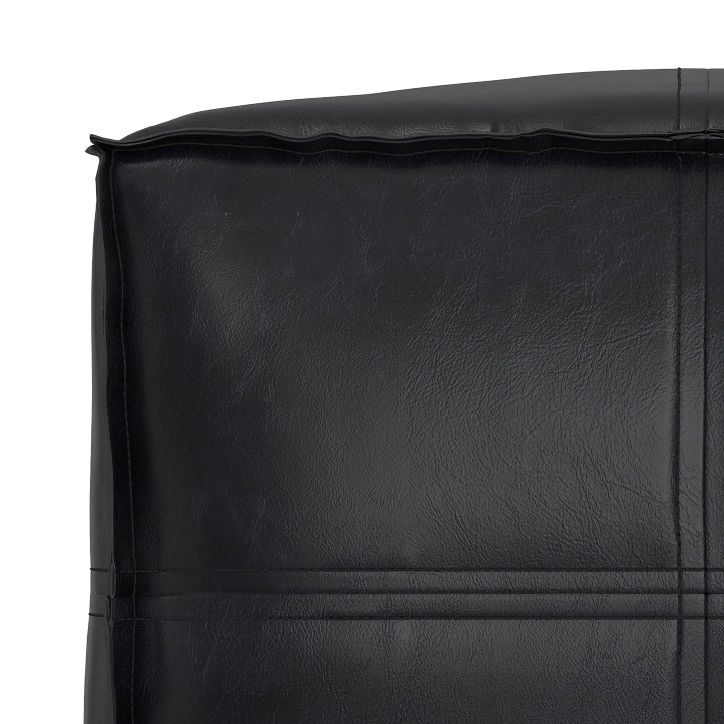 Brody 18 inch Square Top Stitch Pouf in Vegan Leather