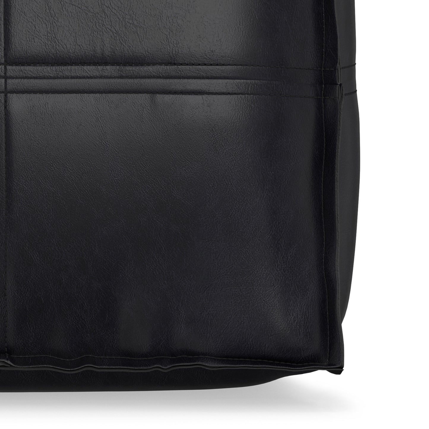 Brody 18 inch Square Top Stitch Pouf in Vegan Leather