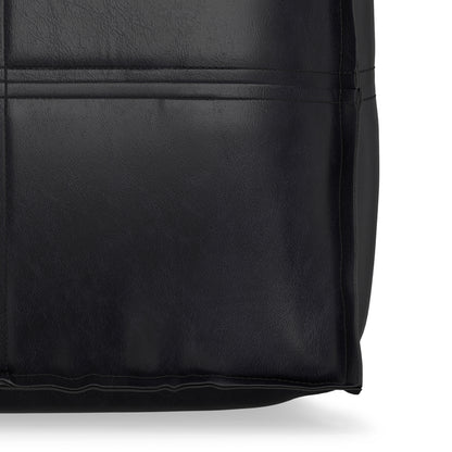 Brody 18 inch Square Top Stitch Pouf in Vegan Leather