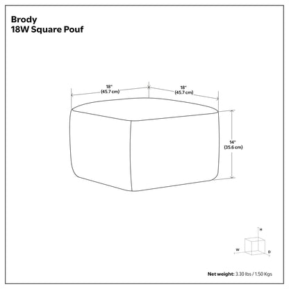 Distressed Grey Distressed Vegan Leather | Brody Square Pouf