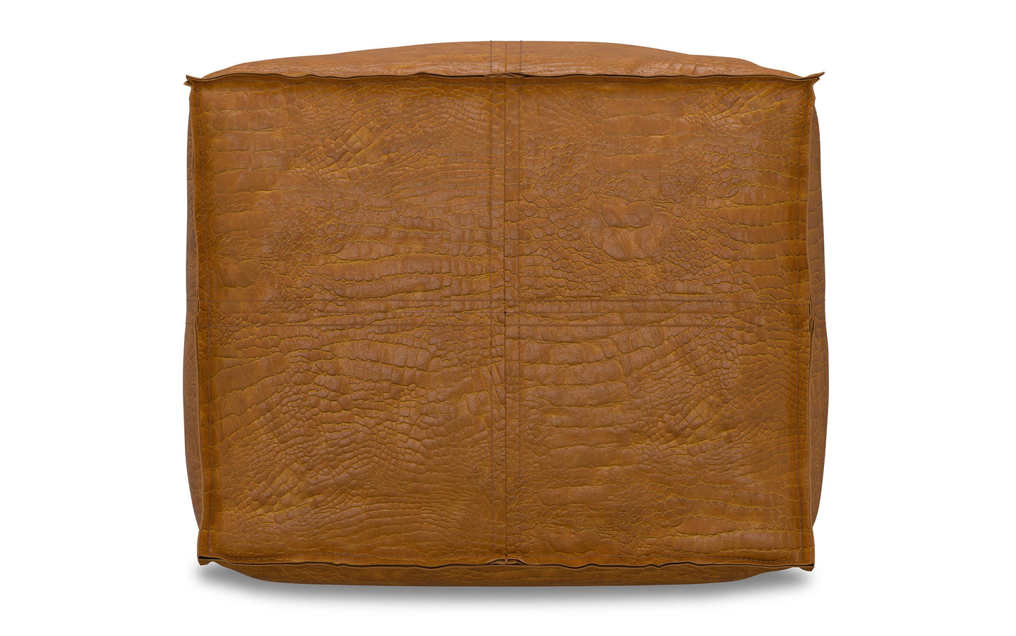 Tan Genuine Leather | Brody Square Pouf in Genuine Leather