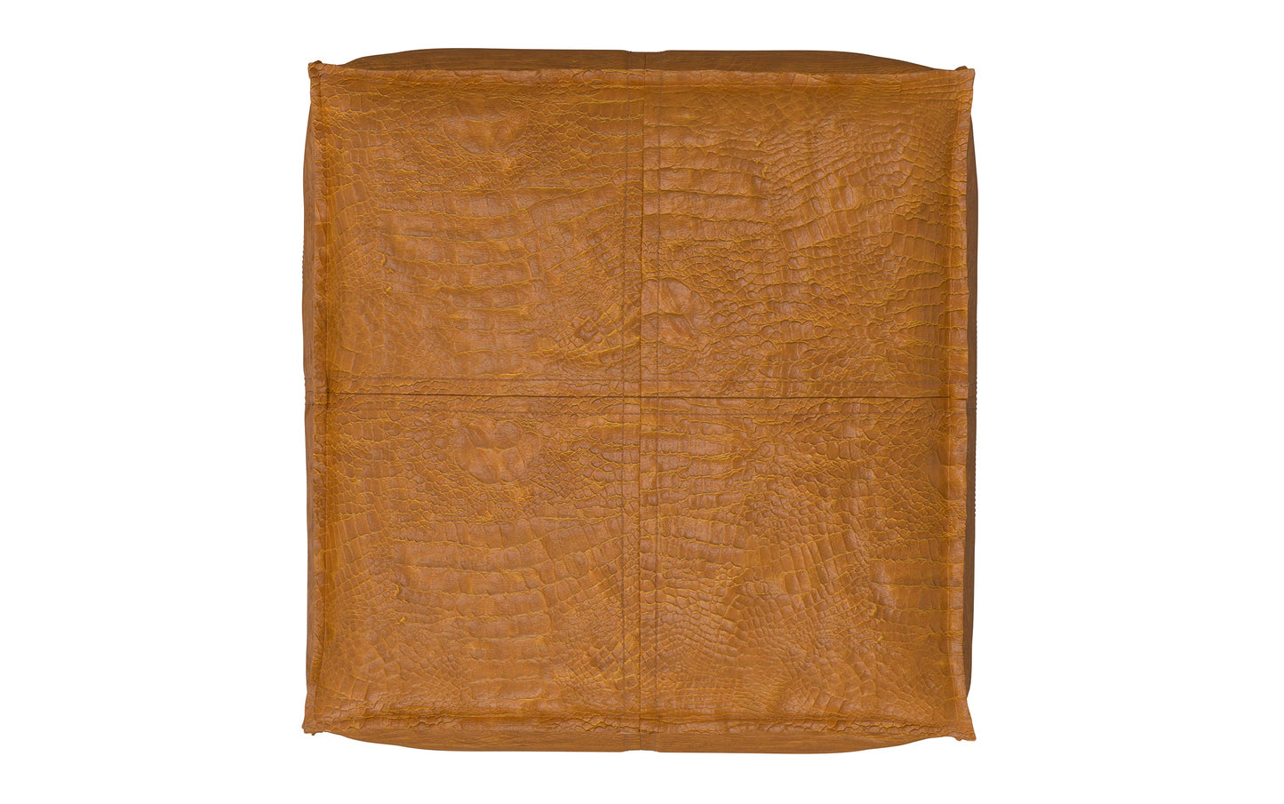 Tan Genuine Leather | Brody Square Pouf in Genuine Leather