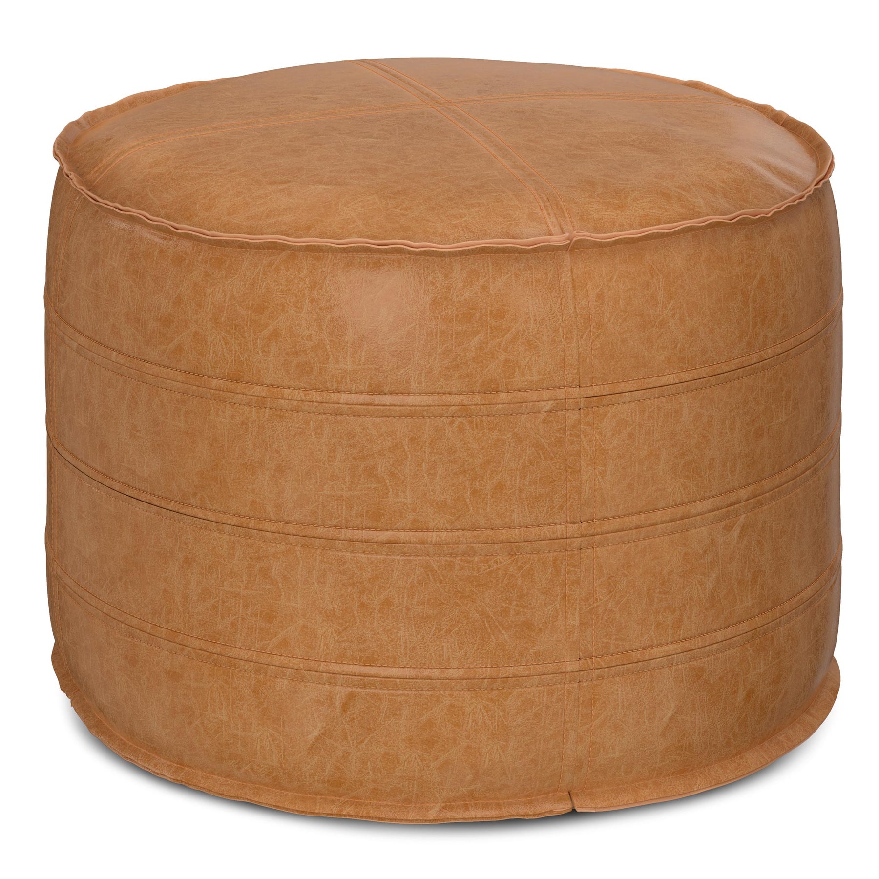 Distressed Brown | Brody 20 Inch Round Pouf