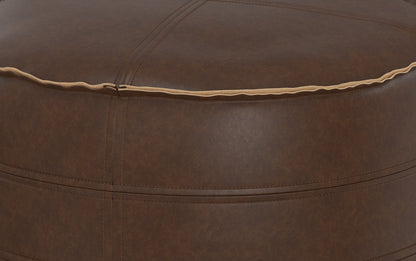 Distressed Dark Brown | Brody 20 Inch Round Pouf