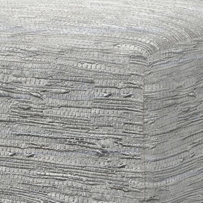 Cream | Fredrik Woven Leather Square Pouf