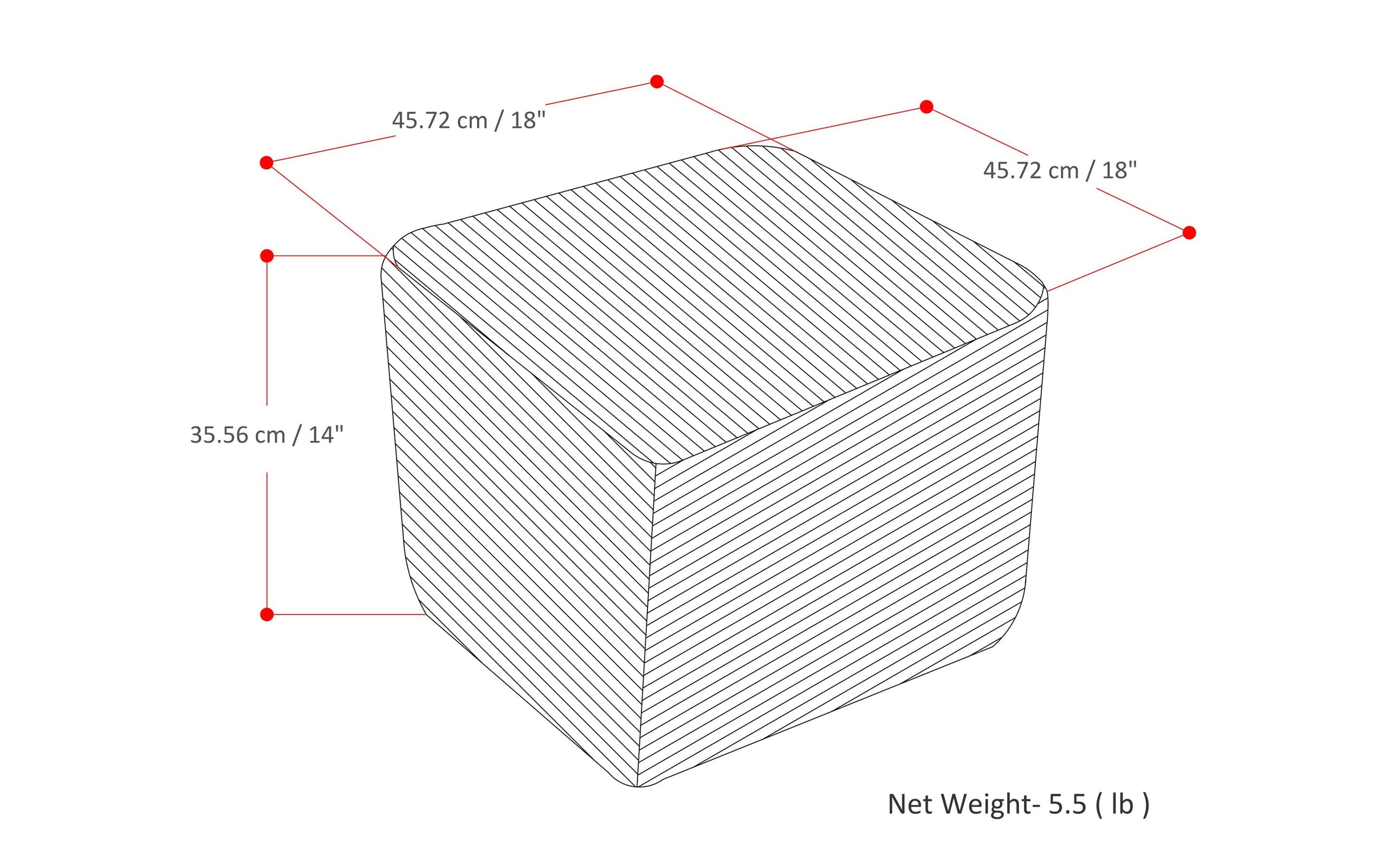 Dark Blue | Fredrik Woven Leather Square Pouf