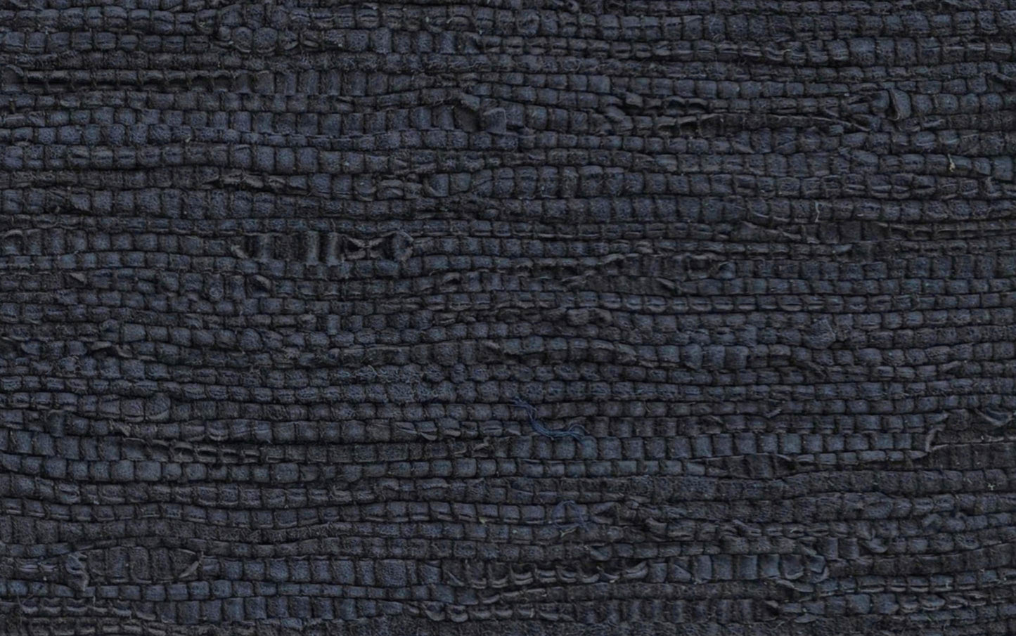 Dark Blue | Fredrik Woven Leather Square Pouf