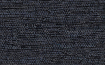 Dark Blue | Fredrik Woven Leather Square Pouf