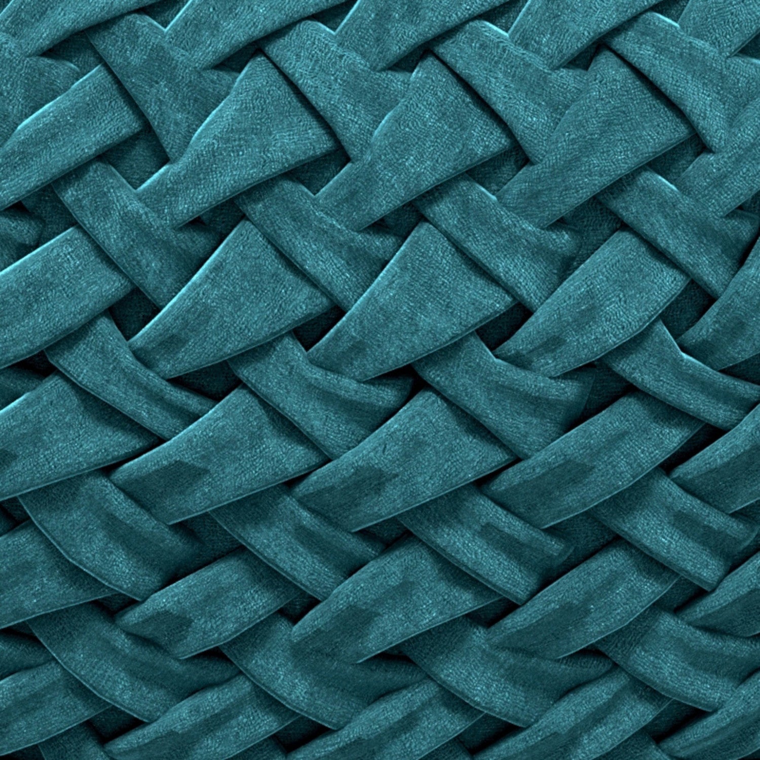 Teal Velvet Fabric |Grafton Velvet Round Pouf