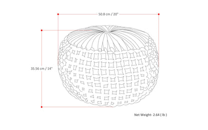 Teal Velvet Fabric | Renee Velvet Round Pouf