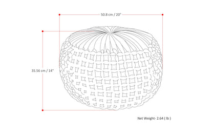 Navy Velvet Fabric | Renee Velvet Round Pouf