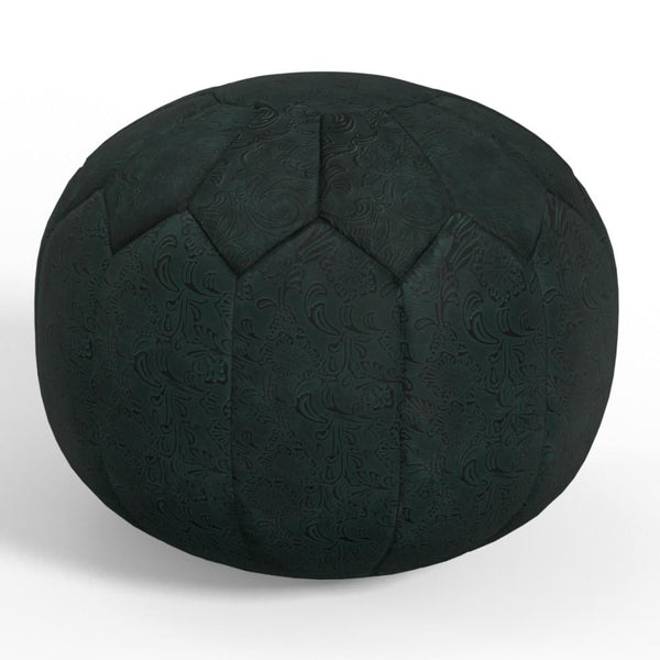 Leather Round Pouf | Durham Pouf – Simpli Home