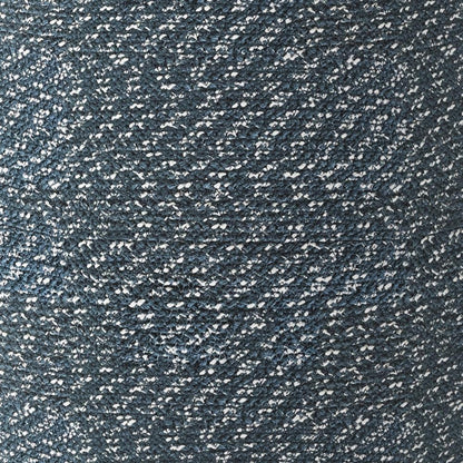 Aegean Blue and Natural | Bayley Round Braided Pouf