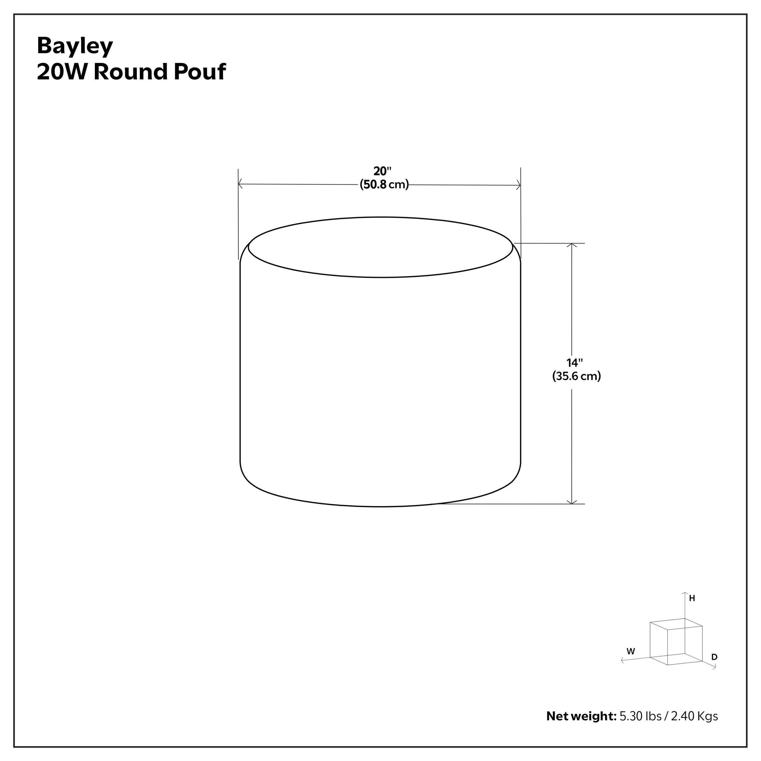 Blue and Natural | Bayley Round Braided Pouf
