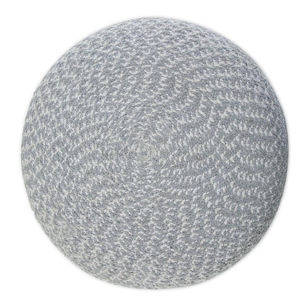 Blue and Natural | Bayley Round Braided Pouf