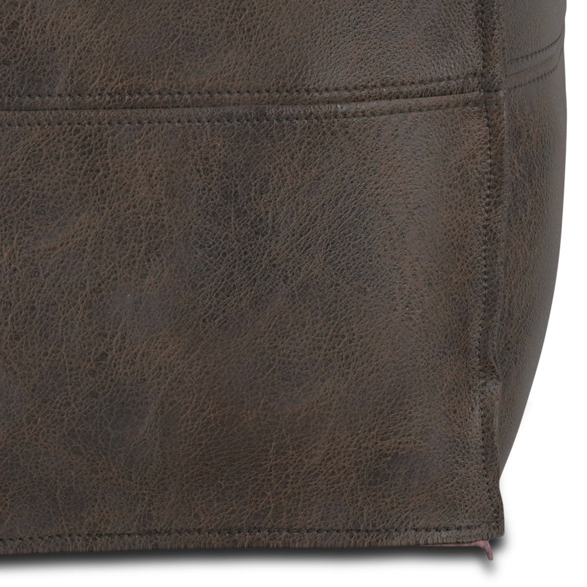 Distressed Dark Brown | Brody 18 inch Square Pouf