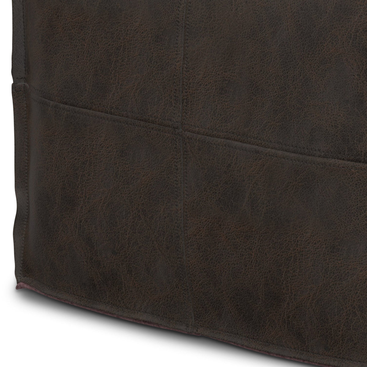 Distressed Dark Brown | Brody 18 inch Square Pouf