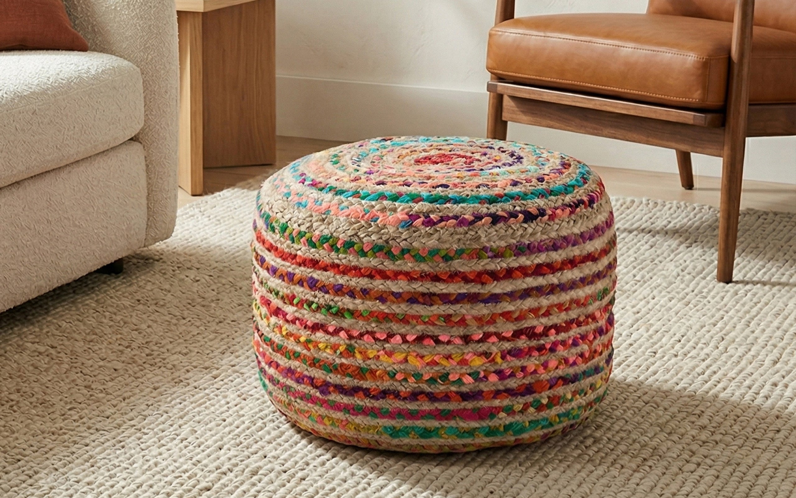 Multi-Color | Margo Round Pouf