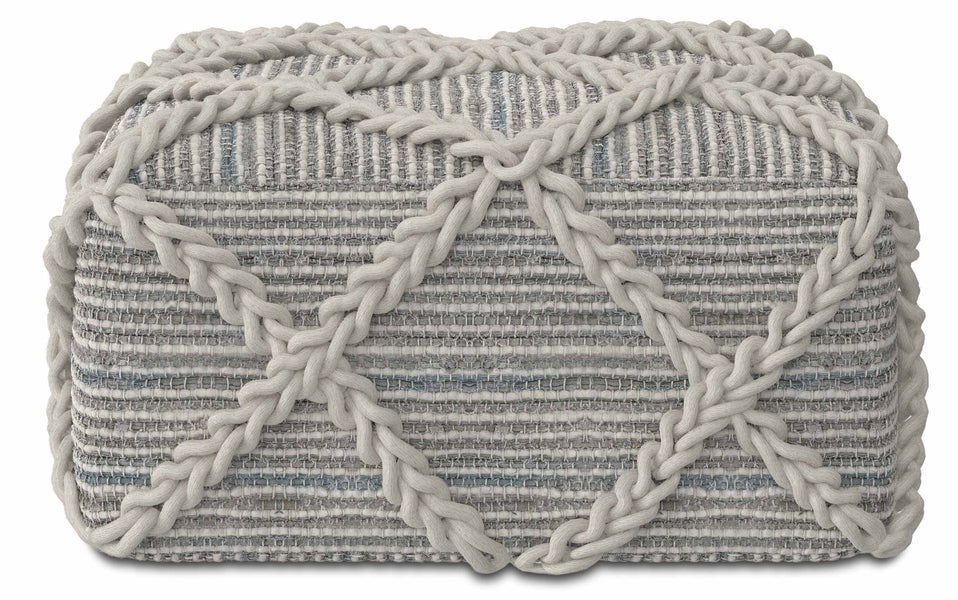 Grey and Natural | Cowan Square Pouf