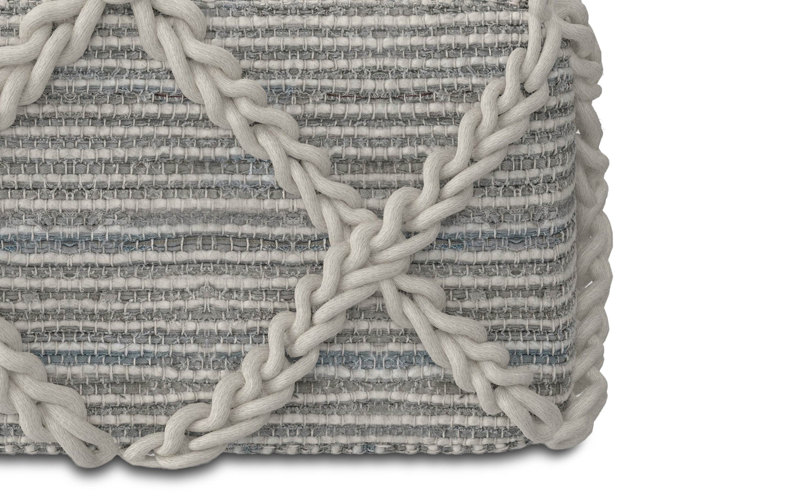 Grey and Natural | Cowan Square Pouf